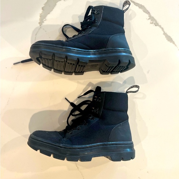 Dr Marten All Black Cloth Boots size 7 - Picture 1 of 4